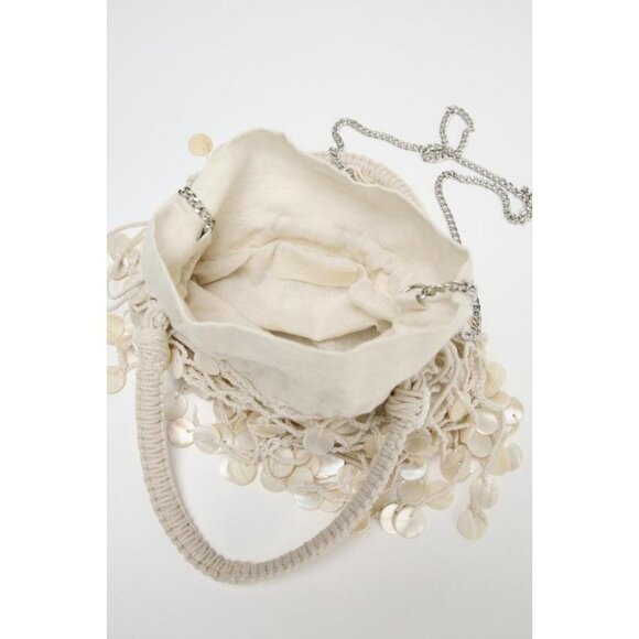 ZARA PEARLESCENT APPLIQUÉ HANDBAG - Picture 5 of 6